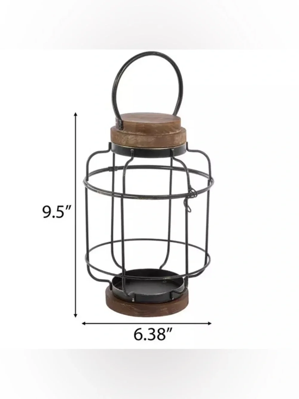 Black & Brown Metal Wire Lantern